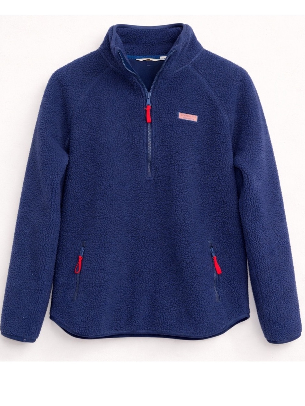 🍇 Vineyard Vines Navy Sherpa Fleece Half-Zip Pullover – Size M